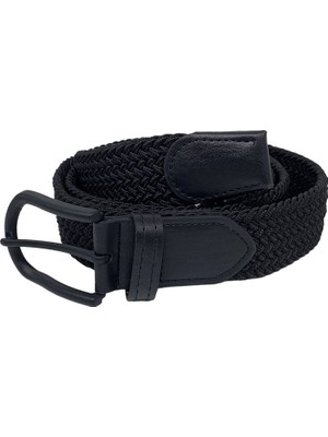 Siyah Elastik Esnek Unisex Örgü Kemer - 8500-1