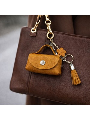 İpekbazaar Hakiki Deri Mini Aksesuar Çanta – Çanta Yanı Takılabilir Anahtarlık & Çanta Süsü