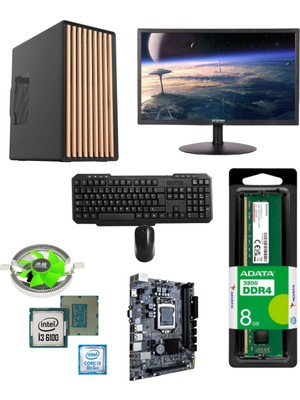 EFSOFFİCE0006-2 - I3 6. Nesil 8gb Ram 256GB SSD 20 Inç Monitör Klavye Mouse Ofis Bilgisayarı