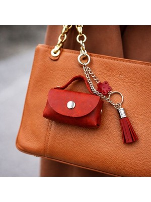 İpekbazaar Hakiki Deri Mini Aksesuar Çanta – Çanta Yanı Takılabilir Anahtarlık & Çanta Süsü