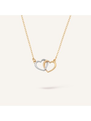 Aja Estrella Birleşik Kalp Figürlü Altın Kolye