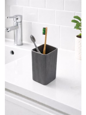 Sas Haus Diş Fırçalık Plastik Gri  Kare 3403