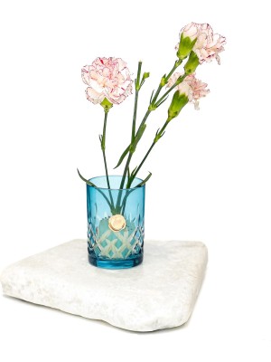 Missi Flora Design- Minimal Mavi Kesme Cam Vazo
