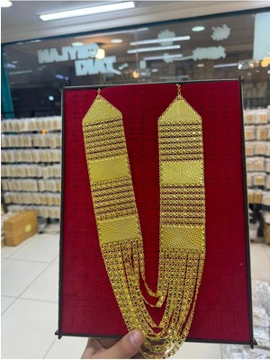 Mühür Niba_gold Altın Kaplama 8 Sıra Akıtma Madonna Kolye