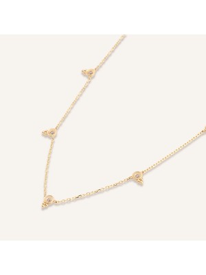 Aja Celyra Sıralı Çok Taşlı Altın Kolye