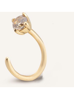 Aja Morine Taşlı Tek Altın Küpe