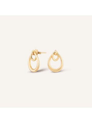 Aja Nerisse Birleşik Form Pimli Altın Küpe