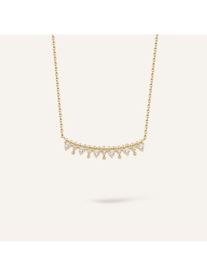 Aja Delora Top Motifli Çok Taşlı Altın Kolye