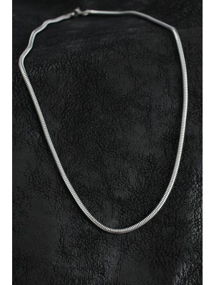 Calperia 316L Çelik Oval Italyan Zincir Model Gümüş Renk Erkek Kolye