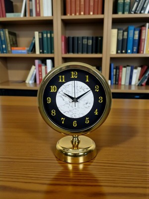 Akıllı Durak Mermer Işıltısı Gold 25 x 20 cm Metal Masa Saati