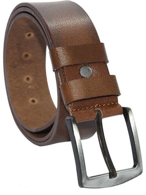 Taba Tek Katmanlı Manda Derisi Düz Renk 4.5 Cm.lik Spor Kemer - 511-DUZ-ST