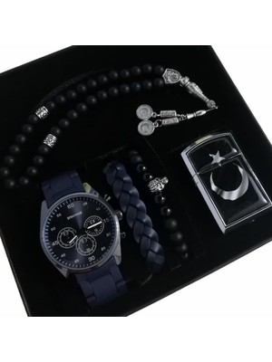 Spectrum Erkek Saat Kombini Sevgiliye Hediye Seti Erkeğe Hediye Saat Seti Doğum Günü Hediyeleri Tespih Çakmak Bileklik Seti