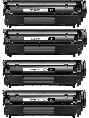 Hp 12A (Q2612A) Çipli Muadil Toner (4 Adet) Hp Laserjet 3052, Hp Laserjet 3055  Yazıcı Uyumlu