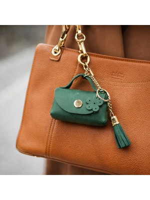 İpekbazaar Hakiki Deri Mini Aksesuar Çanta – Çanta Yanı Takılabilir Anahtarlık & Çanta Süsü