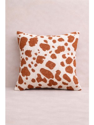 Elart Bloom Kırlent Kılıfı Jakar Desen Dekoratif (43X43 Cm) Kiremit