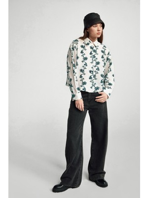 United Colors Of Benetton Mix Kadın / Kız Kdn_viskoz Karışımlı Çiçek Desenli Boxy Fit Gömlek Model Kodu: ( 53CCDQ0CW901)