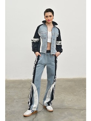 Leilaa Tasarım Paraşüt Kumaş Detaylı Jean Takım