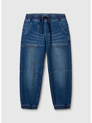 United Colors Of Benetton Mix Erkek Ej_logo Detaylı Büzgü Ipli Denim Jogger Pantolon Model Kodu: ( 44LGCF04JMIX)