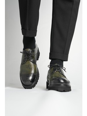 Faruk Balkanas Bee Model Natural Deri Nakışlı Casual Ayakkabı