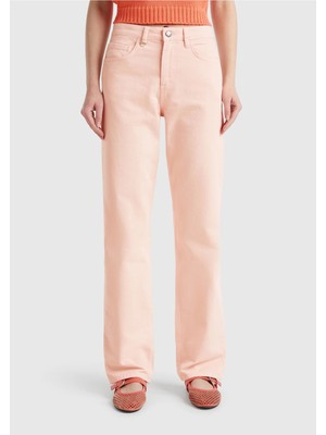 United Colors Of Benetton Toz Pembe Kadın / Kız KDN_%100 Pamuk Normal Bel Regular Fit Denim Pantolon Model Kodu: ( 4RZVDE00J08Q)