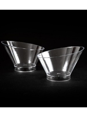 PremiumPort Set Halinde 15 Adet 220CC Oval Plastik Tatlı Kasesi, Şık ve Kullanışlı