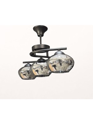 Kuzenler Modern Siyah Kasa 3 Lü Basık Füme Cam