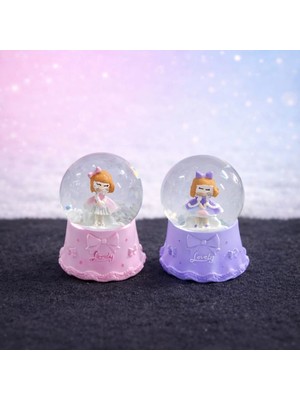 Marsilyan Mini Işıklı Sevimli Kız Kar Küresi
