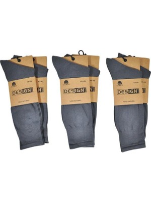 Design Erkek Natural  Organik Naylonsuz Çorap 6'lı