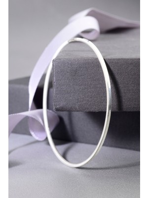 INNUENDO JEWELRY 925 Ayar Gümüş Düz Oluklu Ajda Bilezik