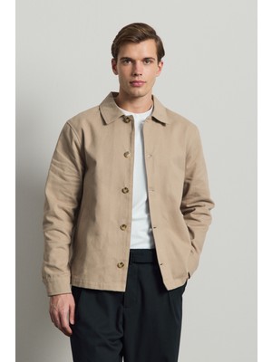 Danger Erkek Relaxed Pamuklu Ceket Vizon