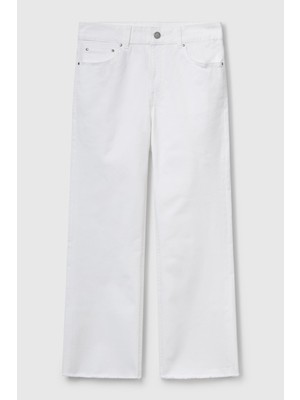 United Colors Of Benetton Beyaz Kadın / Kız Kdn_5 Cepli Kısa Paça Denim Pantolon Model Kodu: ( 46QRDE010101)
