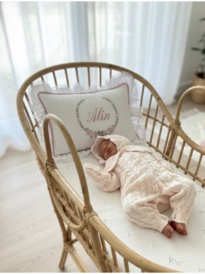 Florije Baby Toz Pembe Triko Kız Bebek Tulum Seti 3 Parça