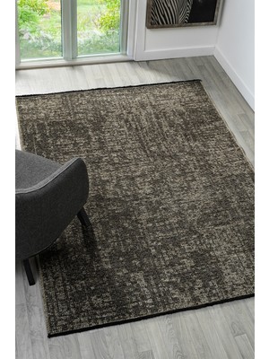 Vitali Home Antik Vizon Halı Yıkanabilir Kaymaz Taban Şönil Kilim Dokuma Pamuk Taban Kilim 10112A