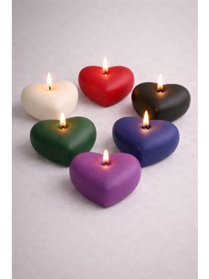 Lumus Candle Renkli Kalpler 6’lı Dekoratif Mum Seti