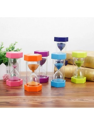 Marsilyan Renkli Cam Kum Saati – Dekoratif Masaüstü Zaman Ölçer, Estetik Ofis ve Ev Aksesuarı (4887)