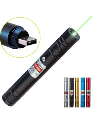 Marsilyan Fithome 100mw Desen Başlıklı Usb Şarjlı Yeşil Lazer Pointer