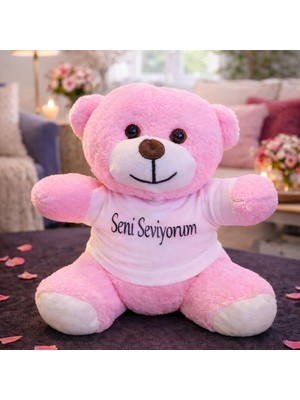 baytoptan Pembe Seni Seviyorum Tişörtlü Ayıcık