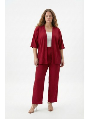 Şuranur Bürümcük Kumaş Kimono Takım