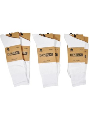Design Erkek Natural Organik Naylonsuz Dikişsiz Çorap 12'li