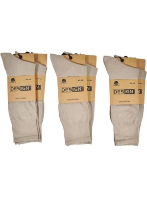 Design Erkek Organik  Natural Dikişsiz Çorap 12 'li
