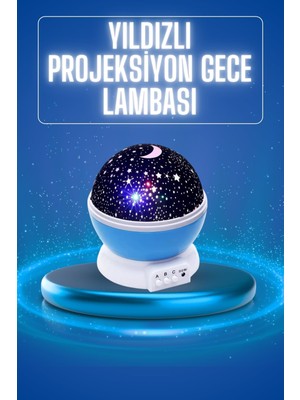 K-yonlineticaret Yıldızlı Gece Lambası Mor Projeksiyon Görünümlü Masa Lambası Renk Değişti - KY002K-6PR91