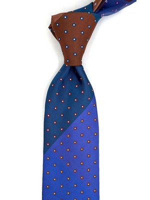 Kravatkolik Küçük Desen Çok Renkli Patchwork Klasik Kravat KK13378