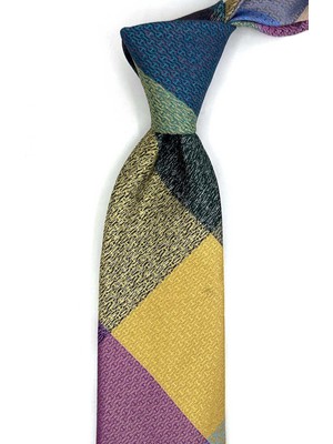 Kravatkolik Kum Desen Çok Renkli Patchwork Klasik Kravat KK13379