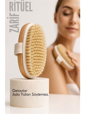 K-yonlineticaret Ahşap Sırt Banyo Fırçası | Doğal At Kılı Vücut Fırçalama | Peeling ve Sel - KY002K-6QP6U