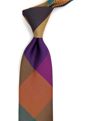 Kravatkolik Nokta Desen Çok Renkli Patchwork Klasik Kravat KK13367