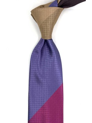 Kravatkolik Motif Desen Çok Renkli Patchwork Klasik Kravat KK13382