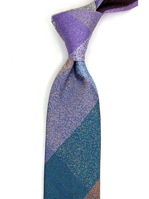 Kravatkolik Kum Desen Çok Renkli Patchwork Klasik Kravat KK13389