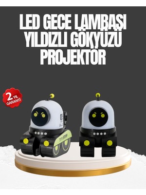 K-yonlineticaret Çocuk Odası Için Müzikli ve Işıklı Robot Projektör - KY002K-6PP3S3