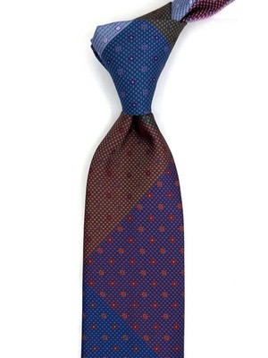 Kravatkolik Küçük Desen Çok Renkli Patchwork Klasik Kravat KK13399