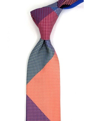 Kravatkolik Nokta Desen Çok Renkli Patchwork Klasik Kravat KK13391
